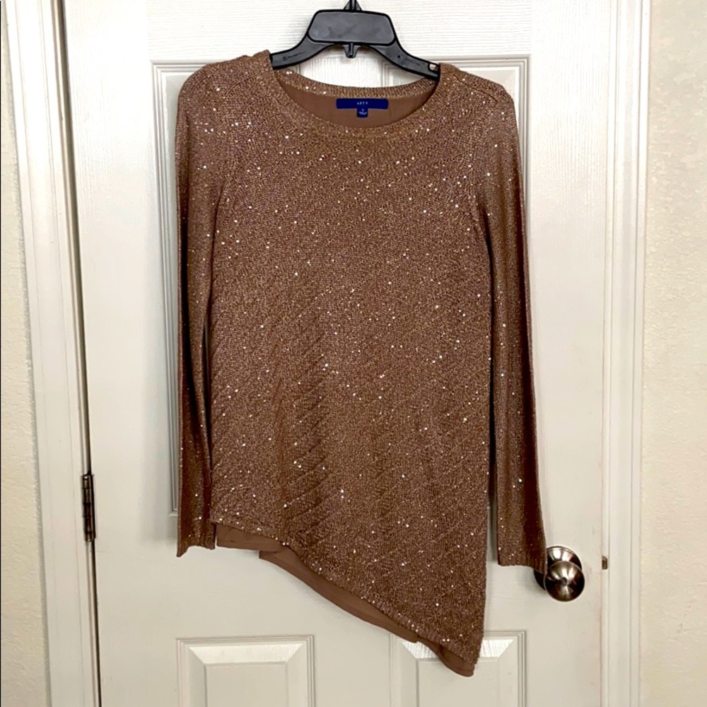 Golden tan sweater with sequins
